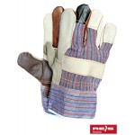 GLOVES STRENGTHENED with multicoloured cowhide